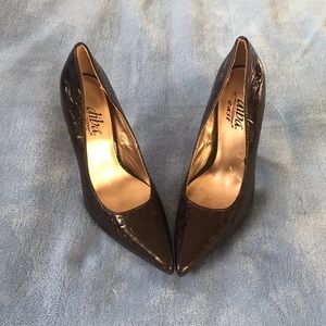 Brown point toes heels
